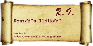 Rostás Ildikó névjegykártya